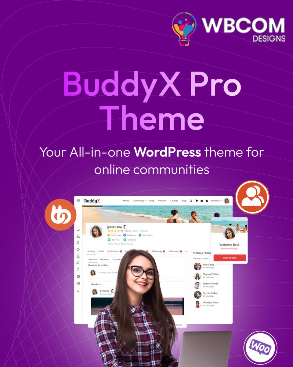 wbcomdesigns's tweet image. Build a modern social network on WordPress 👥

BuddyX Pro is lightweight, fast, and perfect for membership platforms and community websites.

Clean design. Scalable performance.

wbcomdesigns.com/downloads/budd…

#WordPress #BuddyPress #OnlineCommunity #WPTheme