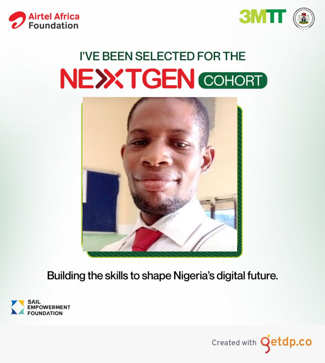ChrisSuabin's tweet photo. I’m excited to share that I’ve been selected as a fellow for the NEXTGen x 3MTT Cohort . Looking forward to learning,building,and growing with this amazing community.

#My3MTT #3MTTWeeklyReflection.

@3mttNigeria, @IHSTowers, @NITDANigeria. https://t.co/ztbwustP4y
