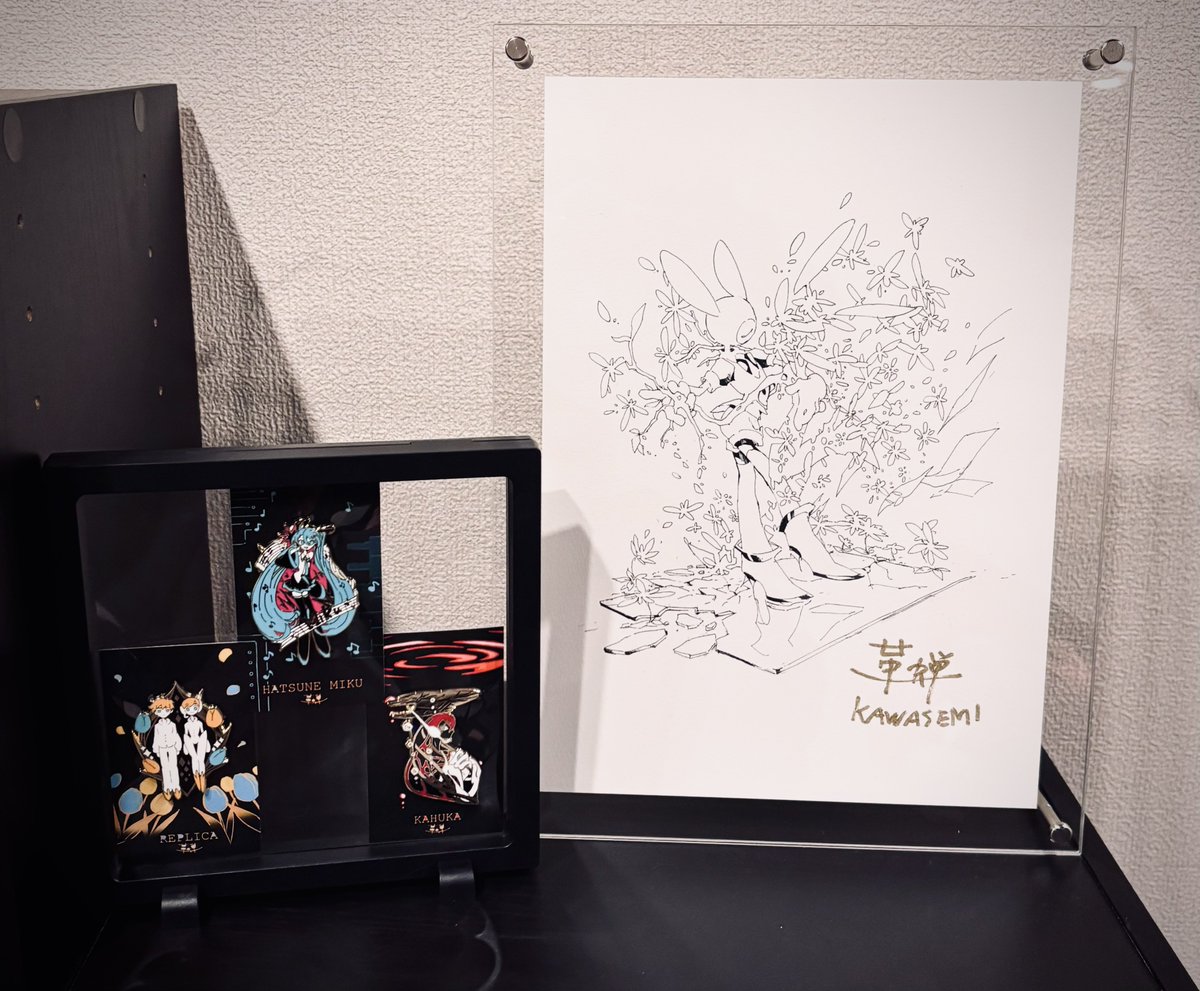 革蝉展 うさくんねこくんの複製原画が無事届きました。 大好きな革蝉 
