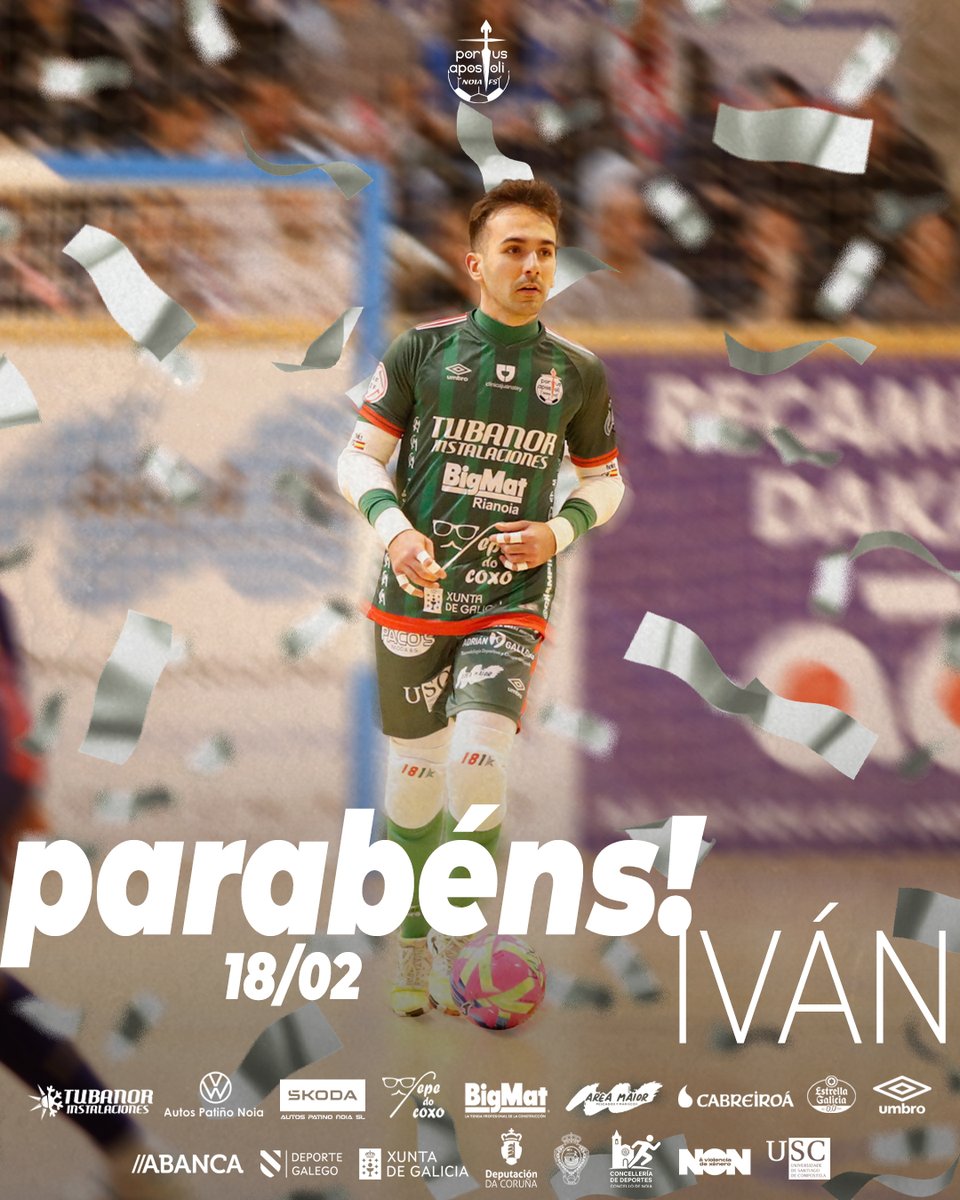 NoiaFutbolSala's tweet photo. Hoxe é o día do noso @ivanfernaandez_! 𝗣𝗮𝗿𝗮𝗯𝗲́𝗻𝘀, 𝗜𝘃𝗮́𝗻! 🤍🎂 https://t.co/FDanghVUCn