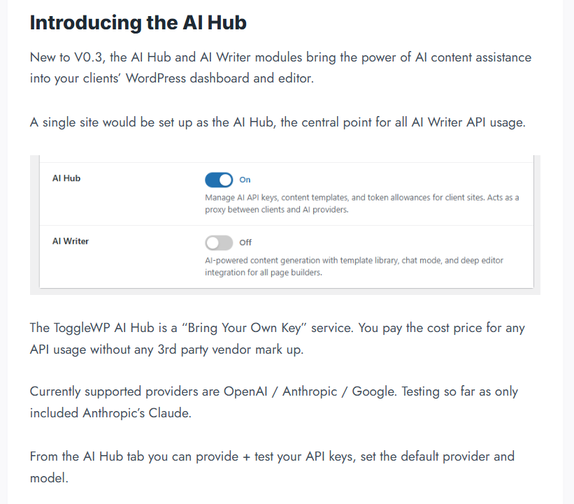 Toggle WP - One Plugin. Modular Power. tweet media
