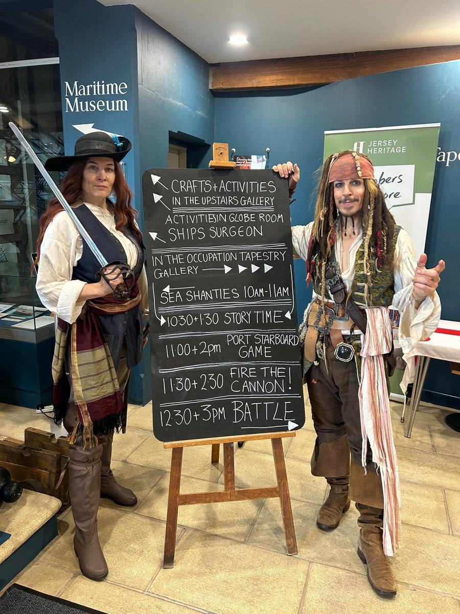JerseyHeritage's tweet image. There's still time to join our #Pirate crew at the #MaritimeMuseum! They're in port until 4pm tomorrow (20th). Enjoy storytelling, battles, cannon firing, sea shanties and more.
jerseyheritage.org/visit/whats-on…
#HalfTerm #FamilyFun #OurIslandStory @OgierGroup
@VisitJersey @GovJsyCYPES