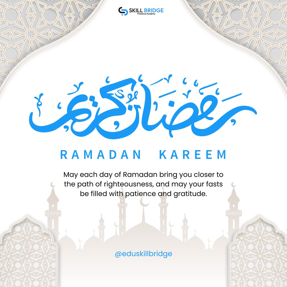 eduskillbridge's tweet photo. Ramadan Mubarak 💙 https://t.co/etP6ulzDkM