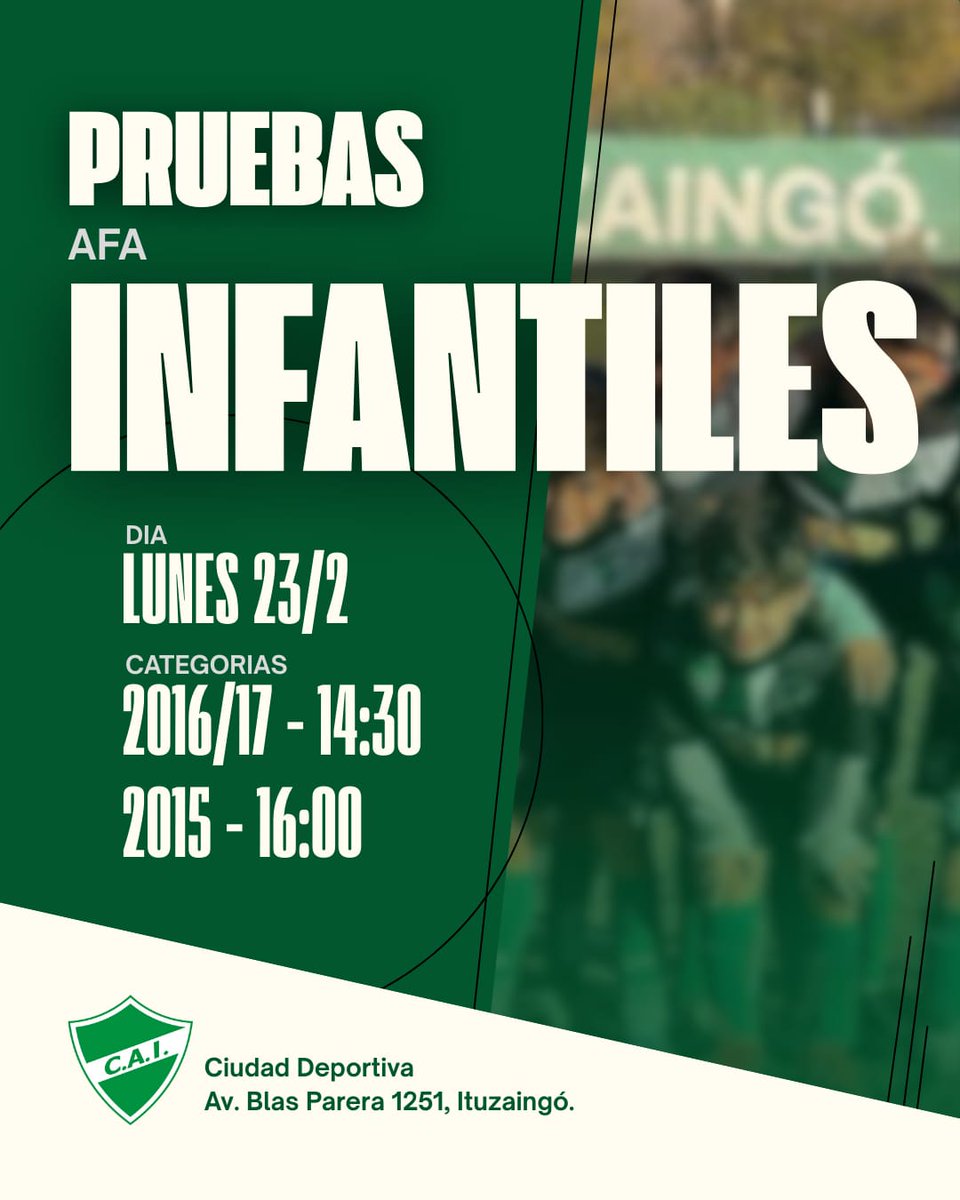 Compartimos las próximas pruebas en infantiles AFA