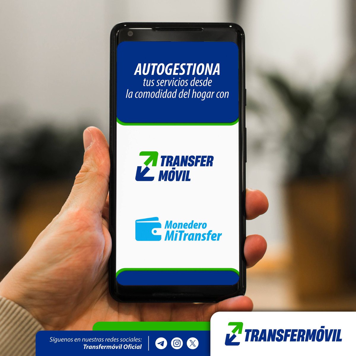 transfermovilcu's tweet photo. ¡Transforma la manera en que gestionas tus servicios! 📲

Con #Transfermóvil y el #MonederoMiTransfer puedes efectuar consultas y pagos de servicios públicos, de telecomunicaciones, trámites bancarios y mucho más...

¡Desde la comodidad del hogar y sin activar datos móviles! https://t.co/6Z8hobkzZQ