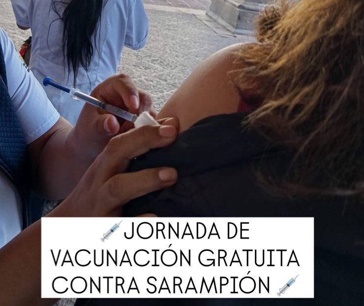 💉🦠Mega Jornada gratuita de Vacunación contra sarampión, IMSS
🗓️ 21 y 22 de febrero
📍 Explanada del IMSS Querétaro, (5 de Febrero y Zaragoza) 
🕰️ 8am a 7pm
👶🏻Niñas y niños de 12 y 18 meses
🧒🏻Menores hasta 6 años
🧑🏼Adolescentes y adultos hasta 49 años sin registro de vacunación.