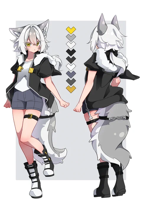#自分で生み出した一次創作オリジナルキャラを流そう ハイイロオオカミの少女"ブランシュ・レーヌ・ヴァン・ロード"ちゃんです! 魔法の力でケモミミっ娘にも四つ足のシンプルオオカミにもなれる女の子! 性格はおっとりのんびりだけど戦うとちょっと強い