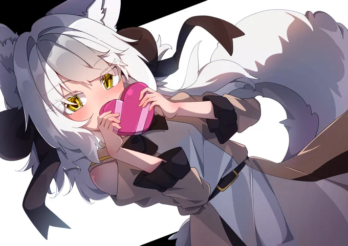 #自分で生み出した一次創作オリジナルキャラを流そう ハイイロオオカミの少女"ブランシュ・レーヌ・ヴァン・ロード"ちゃんです! 魔法の力でケモミミっ娘にも四つ足のシンプルオオカミにもなれる女の子! 性格はおっとりのんびりだけど戦うとちょっと強い