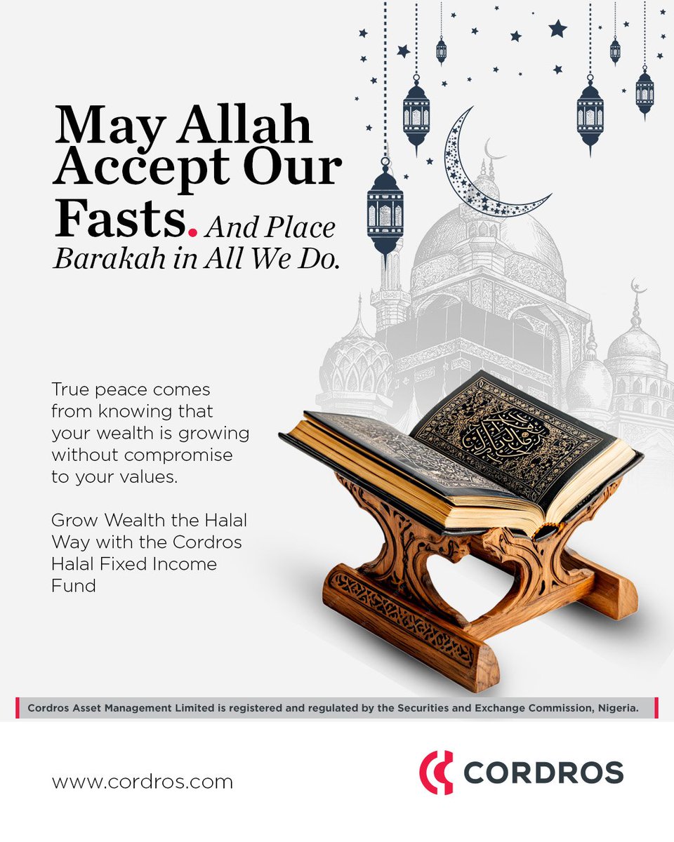 This Ramadan, consider investment choices that reflect your beliefs. 

The Cordros Halal Fixed Income Fund provides access to Shariah-compliant fixed-income opportunities to help grow wealth as you build on your faith.

Contact us to learn more about the fund.

#Ramadan