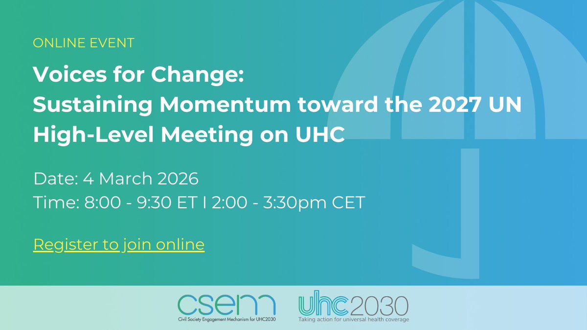 CSEM (UHC2030 Civil Society Engagement Mechanism) tweet media