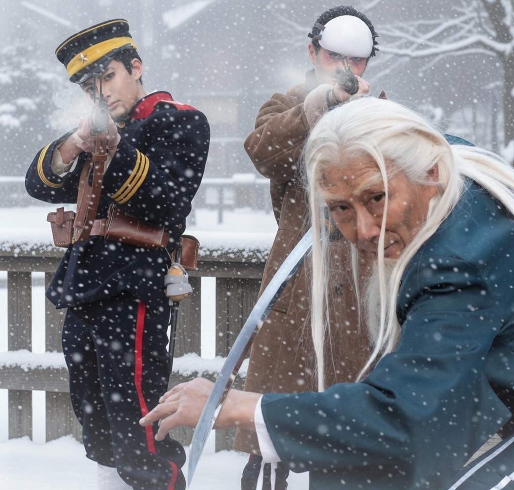 2/15アコスタ池袋にて
唐持<a href="/lang_ji73615/">唐持</a>さん達 第七師団と

土方～
後ろだ！

一つ借りが出来たな・・

撮影; 716(なないろ)<a href="/716_cos/">716(なないろ)byメートル毎秒</a>さん  
#ゴールデンカムイ #金カム #土方歳三 #アコスタ池袋 #第七師団