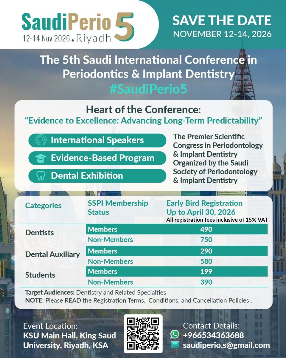 Saudi Society of Periodontology &Implant Dentistry tweet media