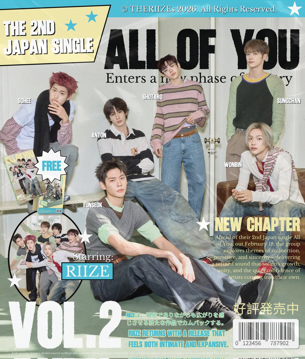 ᅠᅠ
🧡 RIIZE makes their comeback with the 2nd single 𝗔𝗹𝗹 𝗼𝗳 𝗬𝗼𝘂. Embracing stronger, more mature presence, they deliver sleek visuals and confident hip-hop energy. This era signals sharper in style, steady in charisma, and ready to command every spotlight. 🎤 
ᅠᅠ