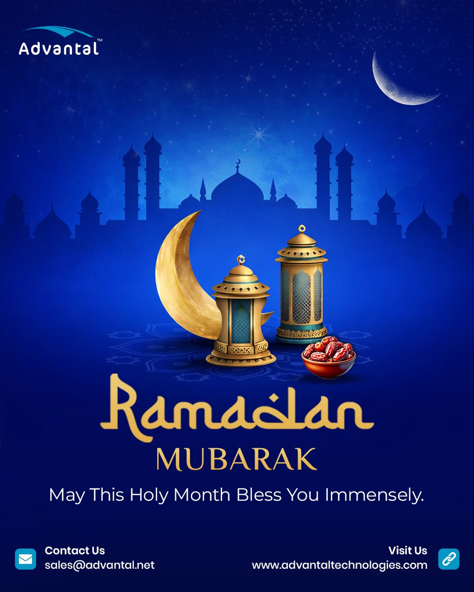 Advantal's tweet photo. Ramadan invites reflection, discipline, and mindful progress.
A time to realign intentions and approach each day with purpose.
May this holy month bring peace, clarity, and balance.
Ramadan Mubarak to you and your loved ones. 

#Ramadan #RamadanMubarak #AdvantalTechnologies https://t.co/MUb3uUQn3O