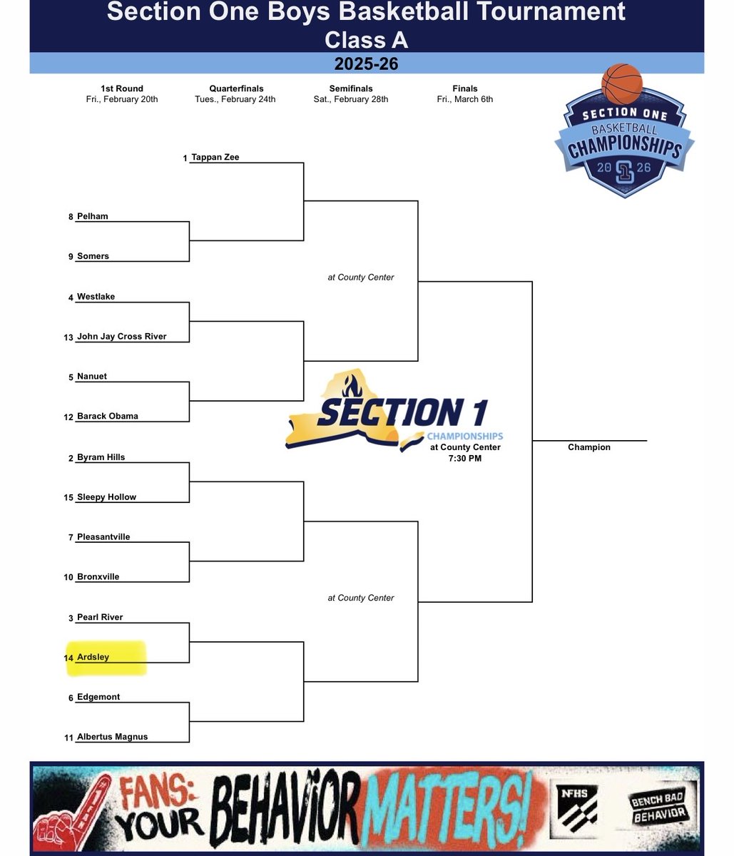 ArdsleySports's tweet photo. The stage is set! It's tournament time! Both Girls and Boys Varsity Basketball will play their 1st Round Games on the road Friday. The Girls will take on Westlake at 5pm while the Boys will matchup against Pearl River at 5:30. #GoArdsleyPanthers https://t.co/pjBcvr4umi