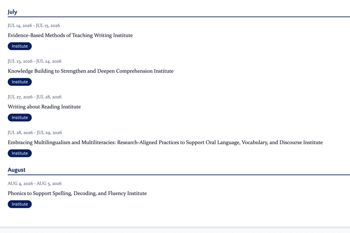 TCAdvancingLit's tweet image. Our summer institutes are out! We will have some online and others in person #NYC! Come &amp;amp; do some #summerlearning with us! #ProfessionalDevelopment #literacy #reading #writing #teachers #educators #multilingualism #WritingaboutReading

advancingliteracy.tc.columbia.edu/events/?grades…

@TeachersCollege