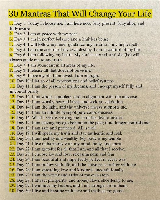 WealthEmpireHQ's tweet photo. 30 Mantras that will change your Life. https://t.co/erltu8wbiQ