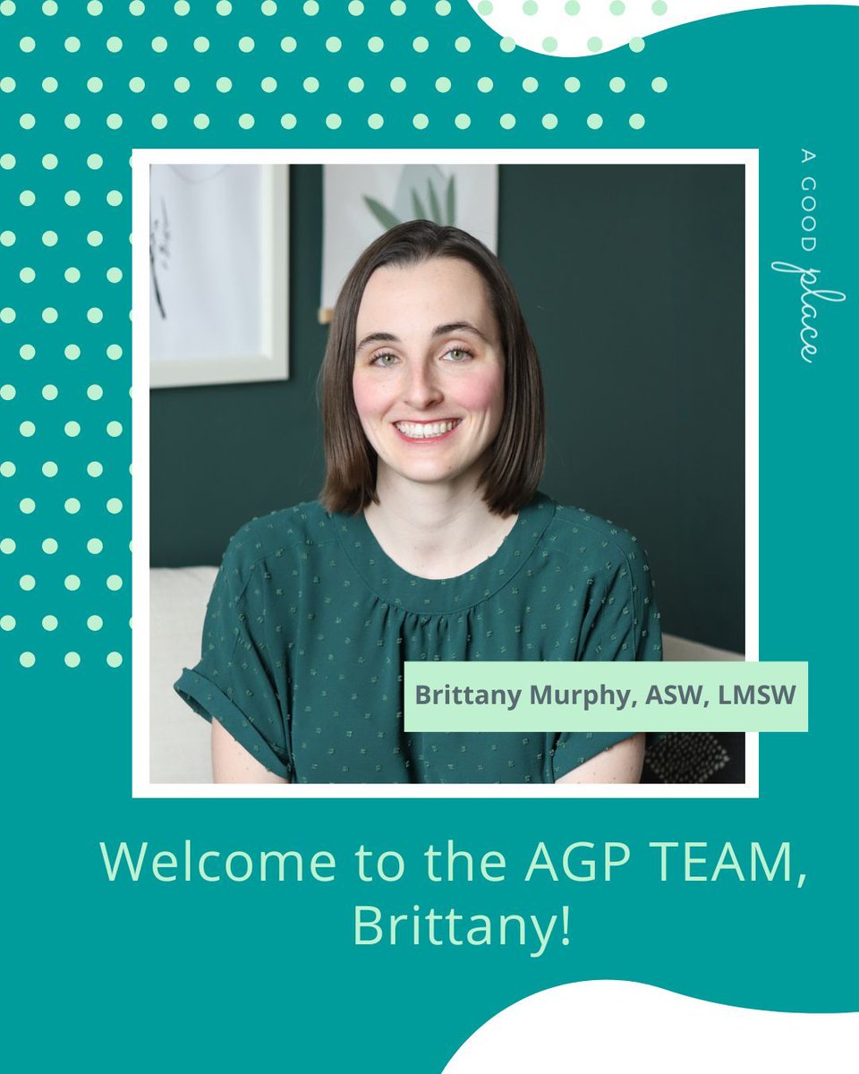 a_GoodPlace's tweet photo. Join us in welcoming our newest therapist, Brittany Murphy!  Based in our NYC office, she sees NY clients in person + virtually, and CA clients virtually. Specializing in anxiety, autism &amp; neurodivergence, depression, kids/teens/families, &amp; young adults! https://t.co/hpQyf9LJx8 https://t.co/VPcLvUfrJg