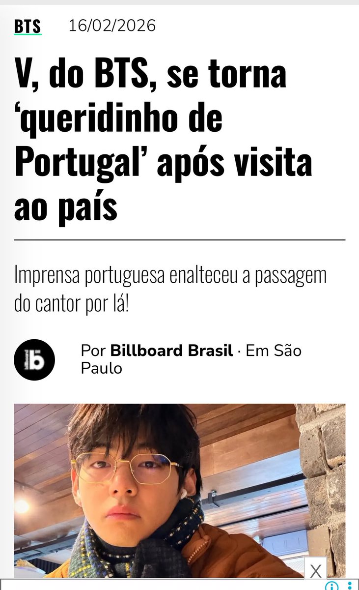 BTSVPortugal's tweet photo. INFO — A billboard Brasil fez um artigo onde menciona o Taehyung como o “queridinho de Portugal” depois do mesmo ter sido mencionado várias vezes na mídia portuguesa. 

Ele é o nosso queridinho oficialmente 🤍 https://t.co/2tEq9W9dWa