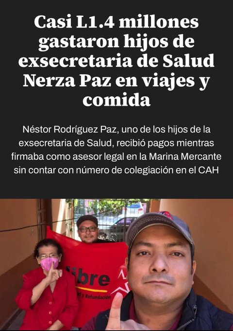 <a href="/XiomaraCastroZ/">Xiomara Castro de Zelaya</a>  manejo el estado como un potrero, ahí todos las ratas hicieron lo que quisieron , así la refundación de vagos que solo llegaron a servirse  con la cuchara grande .