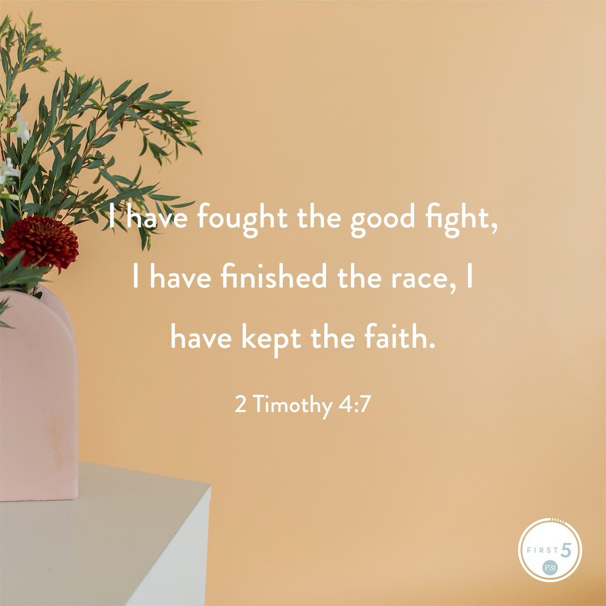 SuzanneBagby1's tweet photo. I have fought the good fight, I have finished the race, I have kept the faith. #first5 https://t.co/qatrVu1AwR