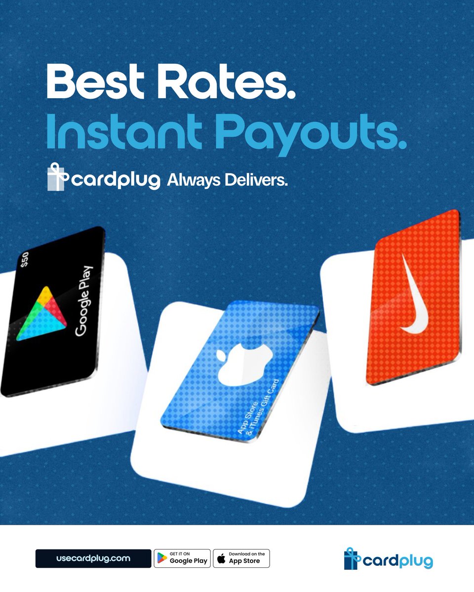 We keep it simple — the best rates, fast trades, and instant payouts.
No stress.
No delay.
Trade your gift cards now on Cardplug.

#tradegiftcards #tradegiftcardsinstantly #giftcardvendorinnigeria #giftcardsavailable #ashwednesday #Ramadan
