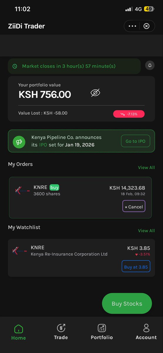 sologachi's tweet photo. @Safaricom_Care @SafaricomPLC I bought @KNRE shares then canceled the transaction on ZiidiTrader, my money hasn’t been refunded to my wallet nor the transaction taken effect. The market is closed. Kindly advise https://t.co/dr6HtKs0Rk