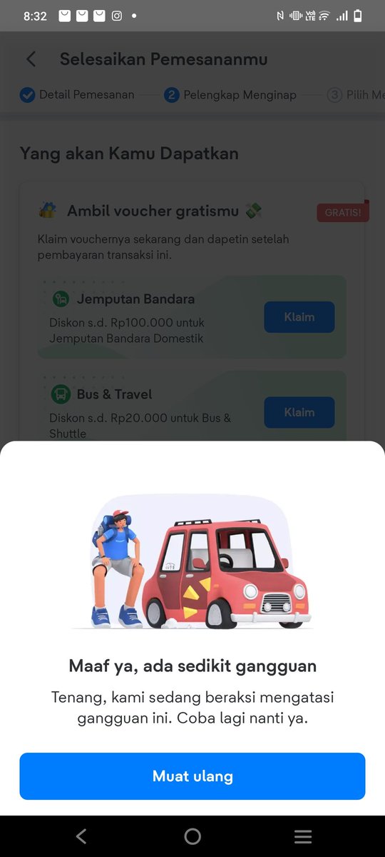 nodiandrean's tweet photo. @tiket drtadi mau lanjut pembayaran kok tak bisa bisa ya. Help https://t.co/caPjtx01qx