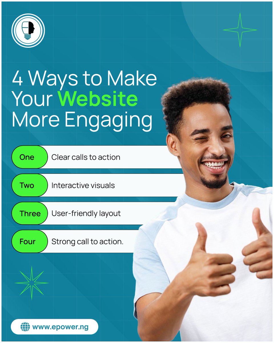 Engagement drives conversion.
Epower builds websites that captivate visitors and guide them to act.

#WebEngagement #EpowerNG #UXDesign #WebTips #DigitalStrategy