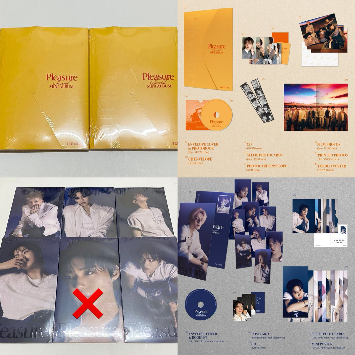 ⋆｡˚ wts | พร้อมส่ง 📫🌷⌯𐙚 

❤️‍🔥 SALE! ลดราคา เคลียร์สต็อค ❤️‍🔥

✴︎ Treasure Mini Album Pleasure
     อัลบั้มเต็ม ไม่แกะ ของครบ

💛 Yellow ver.
        — 10O฿ (💢จากราคาพรี 600+)

💙 Digipack Blue ver.
       — เมมละ 9O฿  (💢จากราคาพรี 400+)

ปก ฮยอนซอก จีฮุน จุนกยู 
แจฮยอก