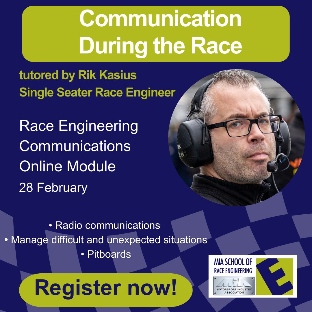 Have you ever wondered how race engineers perform under pressure?

Join Rik Kasius as he shares how race engineers communicate with drivers in real time.

This is your chance to understand the engineer-driver relationship during the most intense moments of a race weekend.