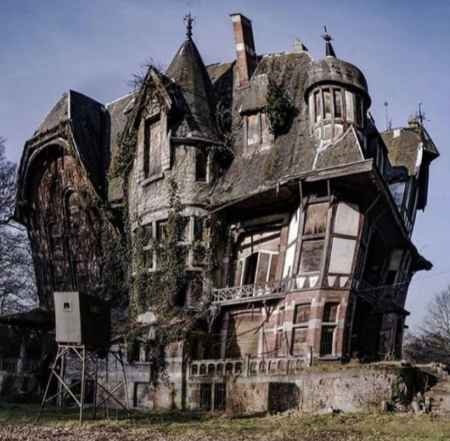Abandoned house in Belgium looks like an evil witches house.