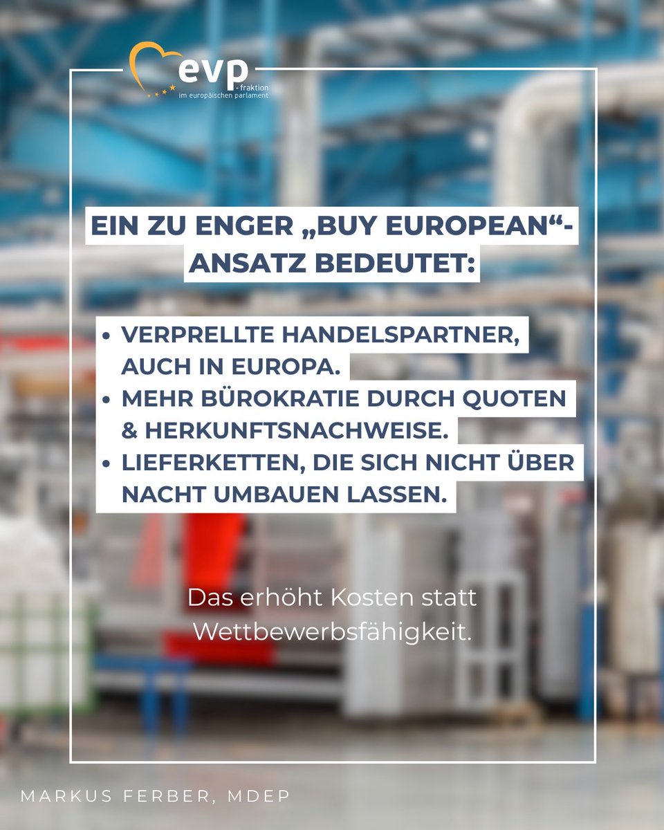 MarkusFerber's tweet photo. Aus Brüssel heißt es: Der #IAA könnte sehr restriktiv werden: „Made in Europe“ nur mit reiner EU-Herkunft. Das greift zu kurz. Wir brauchen #MadeWITHEurope: #Wertschöpfung stärken, #Partner einbinden, keine neuen Quoten & #Bürokratie. Mehr #Wettbewerbsfähigkeit statt Abschottung. https://t.co/dEwEBdhrNq