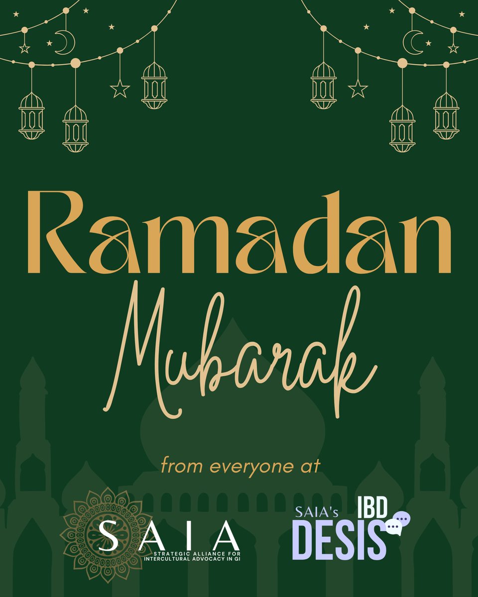 saia_gi's tweet photo. Ramadan Mubarak 🤲🏽 

Navigating religious practices can be challenging for people with chronic illnesses. 

Check out our resource on observing Ramadan with IBD, developed along with @CrohnsColitisFn & @ImproveCareNow: https://t.co/yKxr0ny6Rg 

We are dedicated to ensuring those practicing have an energizing Ramadan without compromising their health 💜