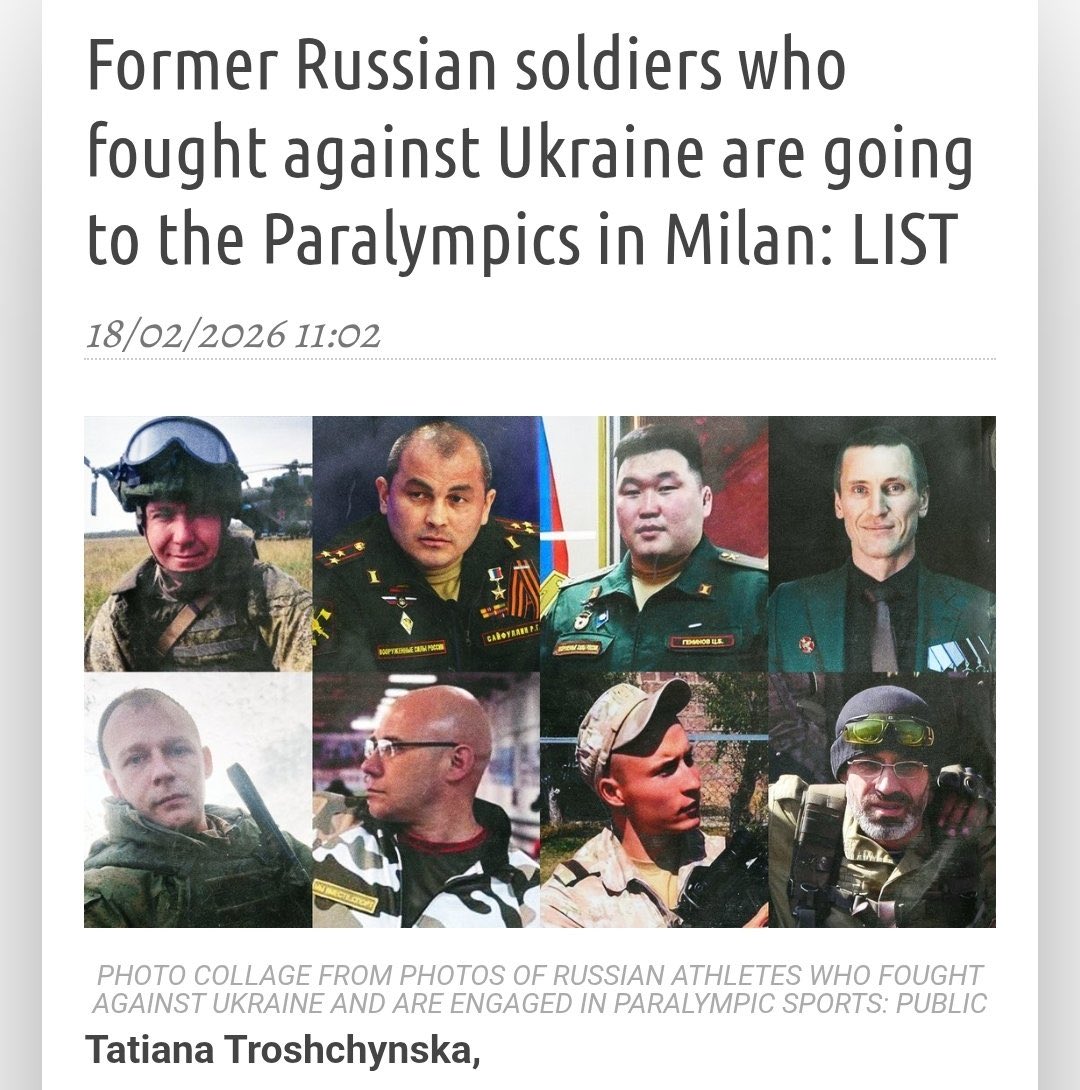 Russian “athletes” have never been separated from the army, with over 70% of russian Olympic team being active army personnel legally often in officer ranks, but this Paralympic team has directly participated in genocidal war, murders, rape, pillaging, deportations, tortures.
