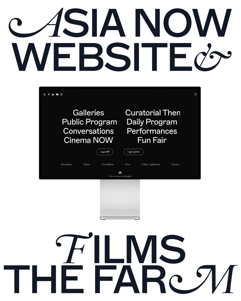 THEFARMparis's tweet photo. 𝟮𝟬𝟮𝟰 - @AsiaNow_Paris se dote d'un nouveau site web designé et développé par @thefarmparis 
𝟮𝟬𝟮𝟱 - Ce site est enrichi d'un espace "Galerie" où chaque exposant peut trouver un espace d'échange facilité avec l'organisation de la foire.

Outre le développement du site, THE FARM orchestre également la production d'une multitude de courtes vidéos teaser à destination des galeries afin que ces dernières puissent communiquer dès la veille de l'ouverture publique d'Asia Now.

#CommunicationDigitale #MarcheDeLart #AsiaNow #Communication #ArtMarket