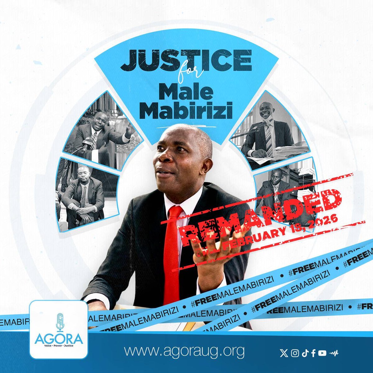 . <a href="/MaleMabiriziHKK/">MALE MABIRIZI Ug &East Africa RULE OF LAW CHAMPION</a> has been further remanded till 27th Feb. As usual considering a bail application by the <a href="/JudiciaryUG/">Judiciary Uganda</a> will take a month or more. Lest we forget, the complainant in Mabirizi’s case is also the head of the <a href="/JudiciaryUG/">Judiciary Uganda</a> #UgandaJudiciaryExhibition