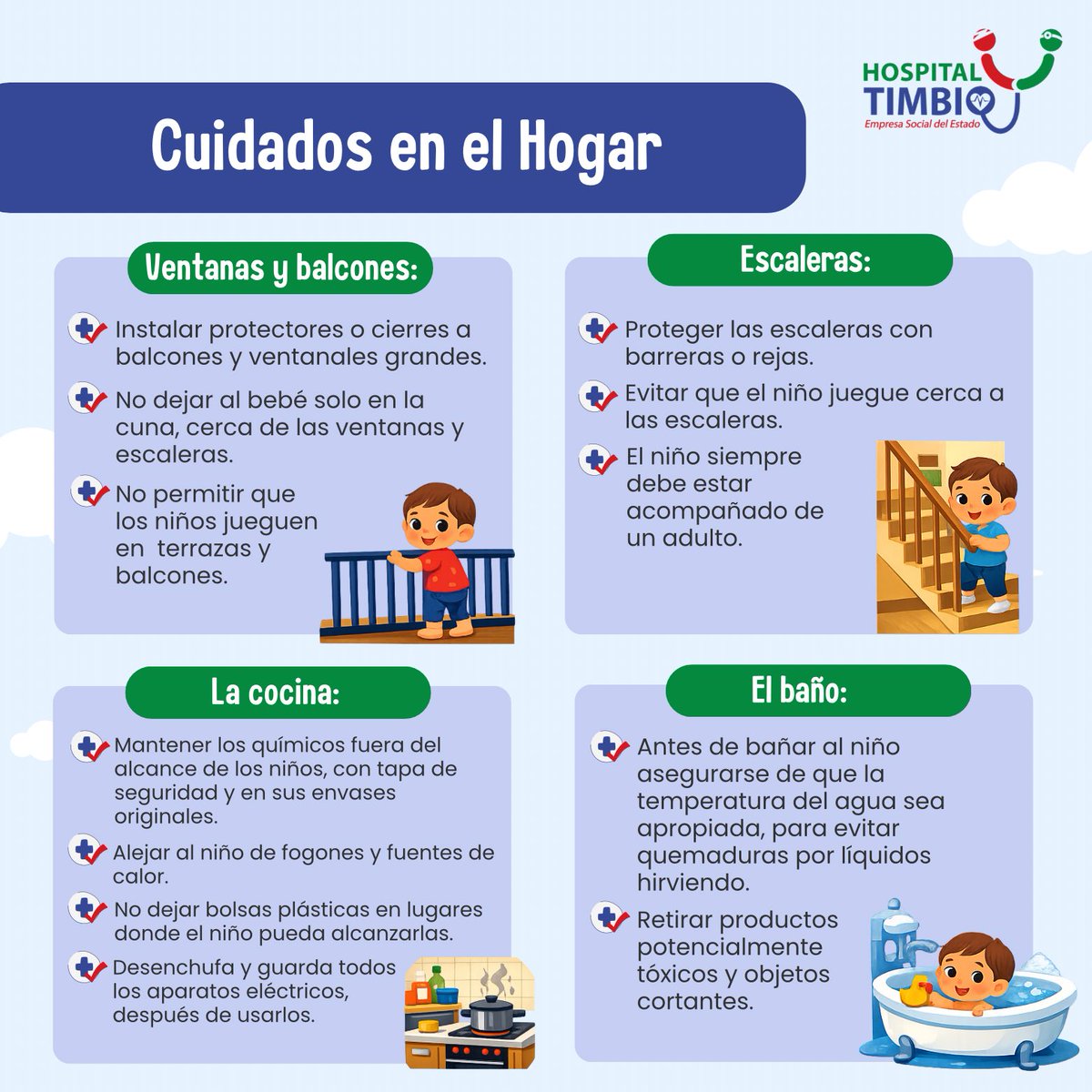 HospitalTimbio's tweet photo. En el Hospital Timbío ESE trabajamos por la prevención, porque muchos accidentes en la primera infancia pueden evitarse con pequeñas acciones diarias.

Si tienes un bebé entre los 13 y 24 meses, esta información es para ti 🩵 https://t.co/uXMt3lEY1O