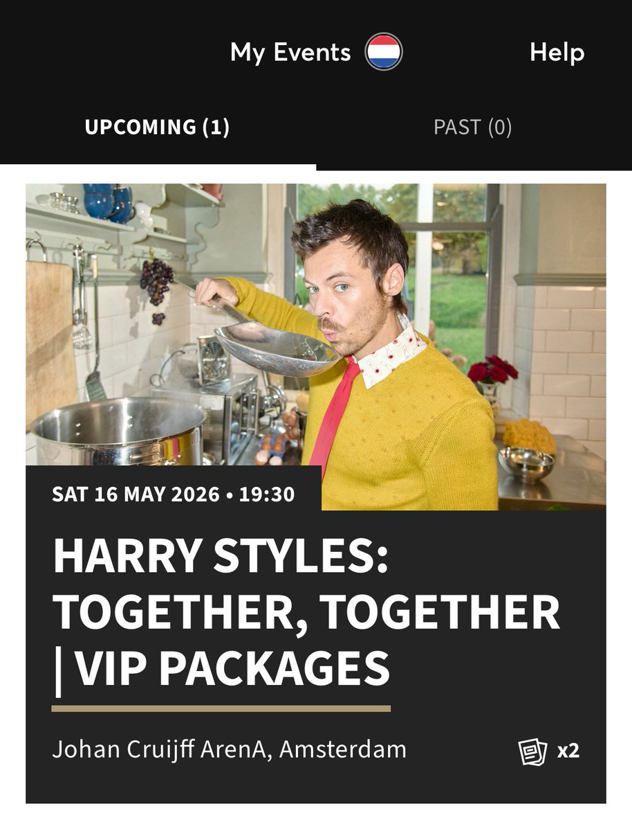 !! selling 2 vip disco package front GA left tickets for harry opening night 16th of may in Amsterdam !! only selling because I got pod tickets for the next night. willing to negotiate price #ticketfairy #TogetherTogetherTour #HarryStyles