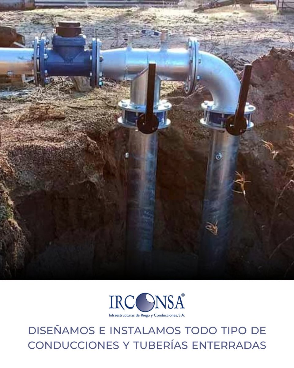 En Irconsa diseñamos e instalamos todo tipo de conducciones y tuberías enterradas, para que puedas desarrollar tus sistemas de riego allí donde los necesites.
💧💧💧

➡ irconsa.com / 983 55 94 11

#irconsa #regadío #riego #ConduccionesYTuberíasEnterradas