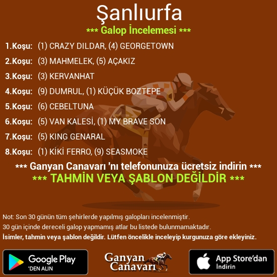 Şanlıurfa Galop İncelemesi ✍️ 

Canavarı Keşfet 👉 ganyancanavari.com.tr/kesfet/
#atyarisi #ganyancanavari