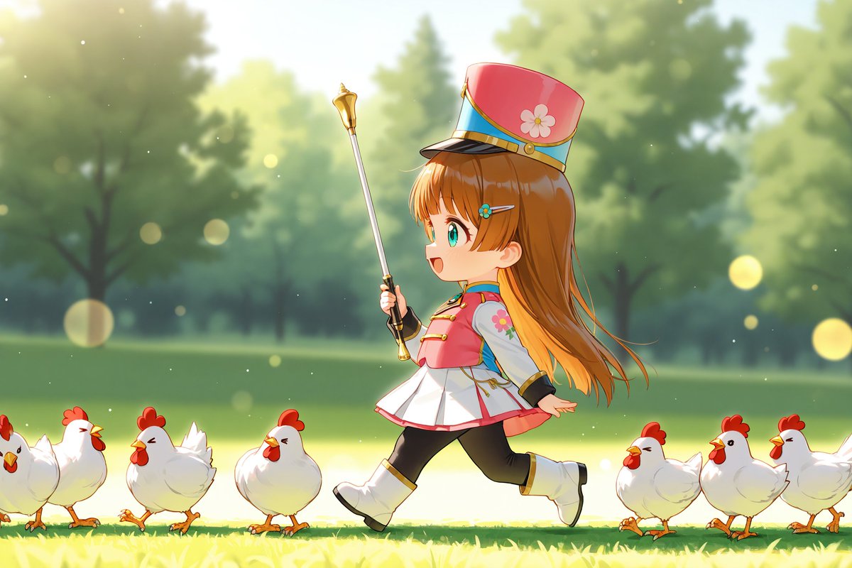 にわ行進 with マリンちゃん AIイラスト うちのこ