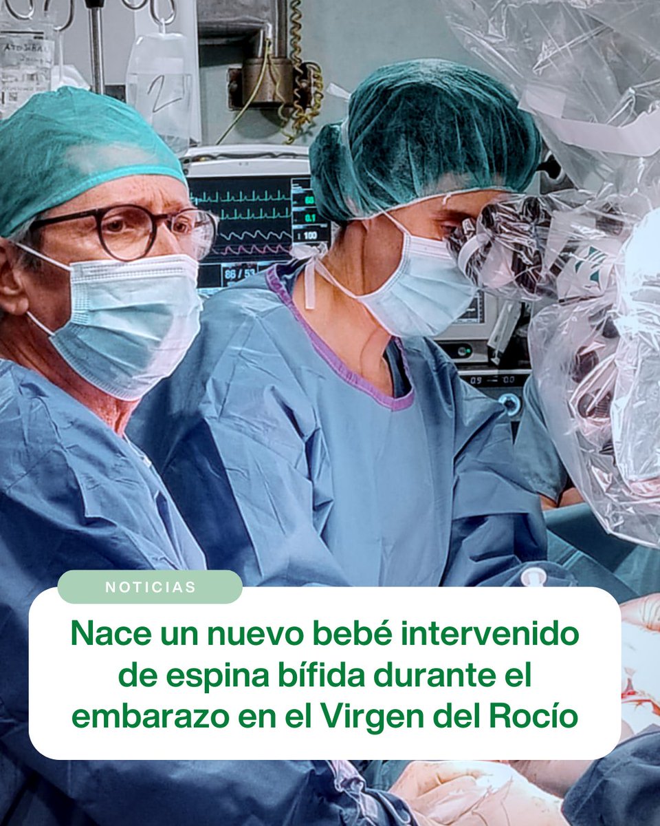 HospitalUVRocio's tweet photo. 😍✨¡Felices! Nuestro equipo ha hecho posible el nacimiento de otro bebé libre de espina bífida: ya son 19 cirugías fetales abiertas realizadas con éxito en nuestro hospital, referente en Andalucía.
Programa público pionero en España y desarrollado por un equipo multidisciplinar. https://t.co/Gi6p393tii