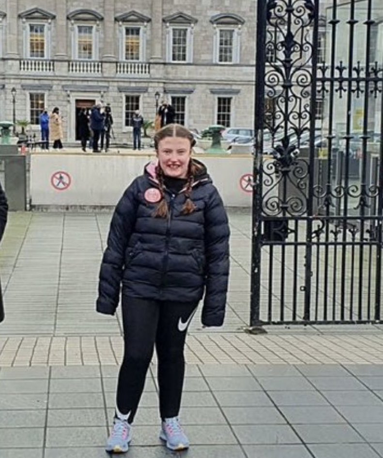 ericbrennan_'s tweet photo. In late 2020 Sophie stood outside the Dail with a letter for @MichealMartinTD now in 2026 she’s pleading for the answers held in #NayagamReport to be released. This report belongs to the children &amp; their families NOT the state @CMHaughey 
@CarrollJennifer #publishthereport https://t.co/ls6a7Y8VjU