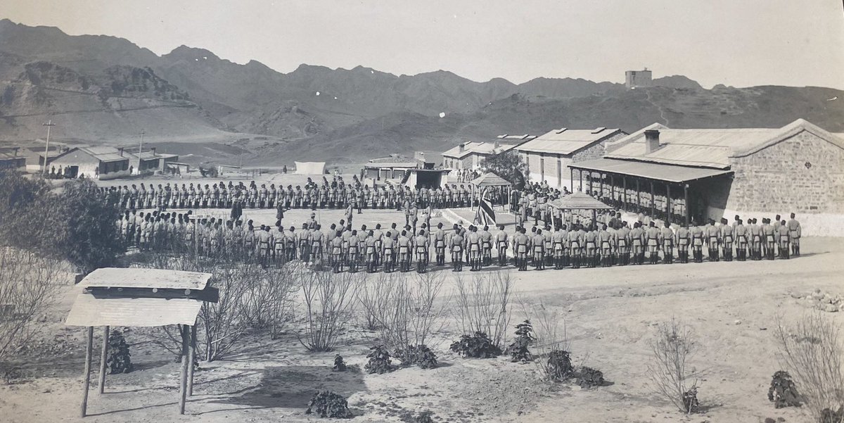 100YearsAgoLive's tweet photo. The Great War Memorial Bell is unveiled at the Khyber Pass, British India. https://t.co/QuS691QU6c