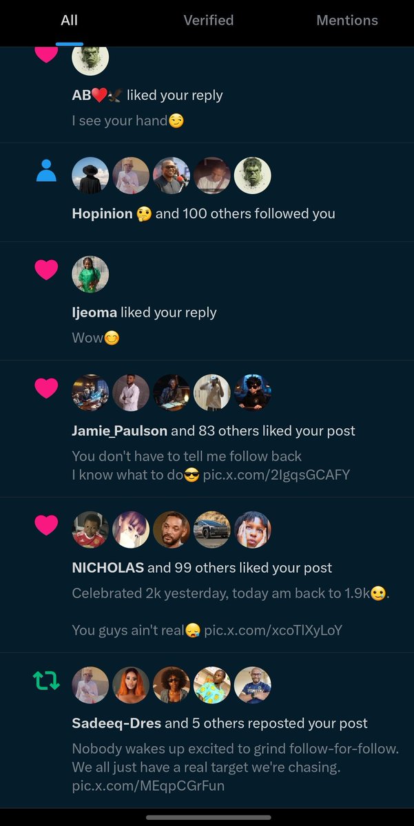 Yesterday was crazy, and everyone can testify I followed them back.

So do well to follow because I follow back without questions😎