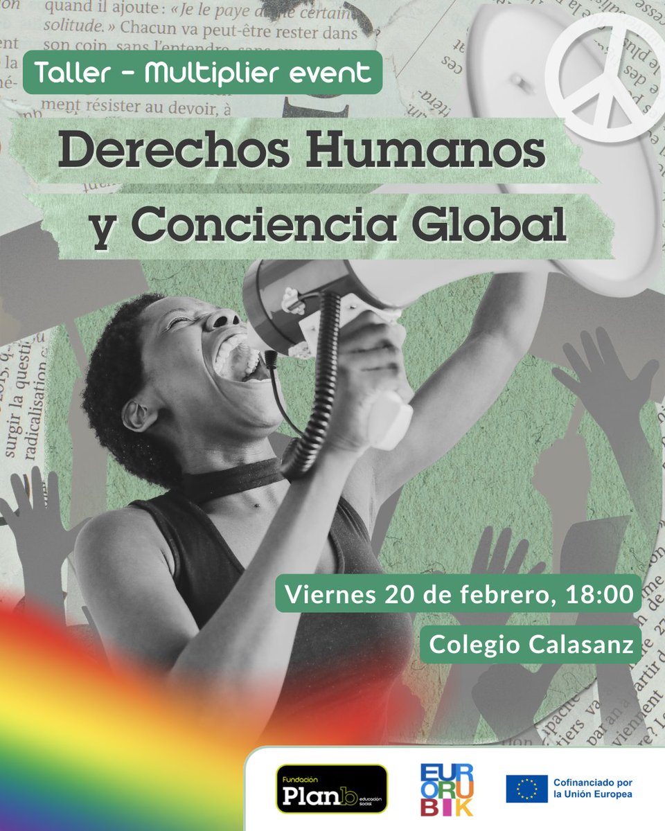 ¿Cómo podemos entender los #DerechosHumanos desde una mirada global sin caer en estereotipos ni prejuicios?

Este viernes a las 18:00 en #Salamanca vamos a intentar responder esta pregunta en el multiplier event del proyecto #EuroRubik 😀

Escríbenos por privado para apuntarte!🙌🏽