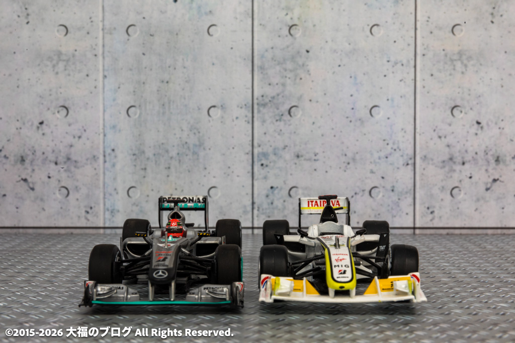 MSP_PiPi_san's tweet image. ブラウンGP BGP001（2009年）

2009年の大幅レギュレーション変更で、一気にトップを独走した、ホンダRA109になるはずだった、ブラウンGP BGP001

今年も大変革の年　中段や下位からのし上がるチームが現れるのか！？
motorsport-photography.net/1-43-brawngp-b…