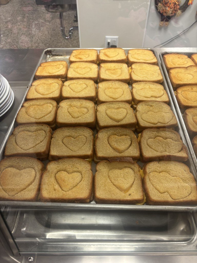 The MCS Cafeteria staff served grilled cheese made with love on Friday, 2/13.