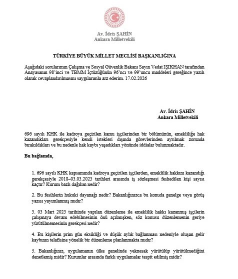 avidrissahin's tweet photo. 696 sayılı KHK kapsamında kadroya geçirilen kamu işçilerinin yaşadığı hak kayıplarına ilişkin yazılı soru önergemizi TBMM Başkanlığı’na sunduk.

Emekliliğe zorlanan, gelir kaybına uğrayan ve farklı uygulamalar nedeniyle mağdur edilen çalışanlarımızın durumuna açıklık getirilmesini talep ettik.